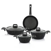 Schafer Savor Yanmaz Yapışmaz 7 Parça Siyah Tencere Seti - 4