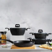 Schafer Savor Yanmaz Yapışmaz 7 Parça Siyah Tencere Seti - 11
