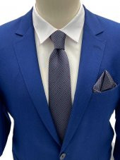 Brianze Bordo Puantiyeli Kravat Mendil Set thumbnail 1