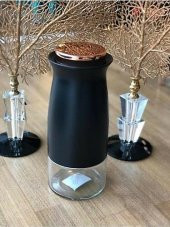 SEMBOL SİLİNDİR 25 CM SPAGETTİ KAVANOZ SİYAH-ROSE GOLD - 4