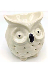 Seramik Buhurdanlık Baykuş Bej - 3