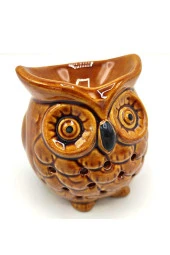 Seramik Buhurdanlık Baykuş Kahverengi - 3