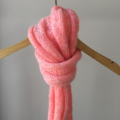 El Örgüsü Yünlü Neon Pembe Kadın Atkı - 1