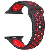 Gpack Apple Watch 7 45mm Kordon Delikli Çift Renk Silikon - 3