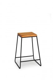 Exclusive Doğal Ahşap Kare Bar Taburesi 62cm - 1