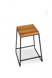 Exclusive Doğal Ahşap Kare Bar Taburesi 62cm - 2