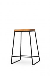 Exclusive Doğal Ahşap Kare Bar Taburesi 62cm - 3