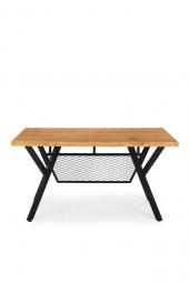 140x70 Doğal Ahşap Kütük Ofis Çalışma Masası 4lü Y Ayak - 2