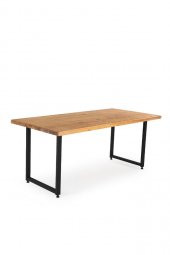 160x80 Doğal Ladin Ahşap Kütük Ağaç Masa Dikdörtgen Ayak - 1