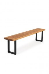 180x32 Doğal Ahşap Ladin Kütük Ağaç Bench Bank Dikdörtgen Ayak - 1