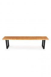 180x32 Doğal Ahşap Ladin Kütük Ağaç Bench Bank Dikdörtgen Ayak - 3