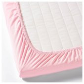2 Li Lastikli Çarşaf Seti IKEA 60x120 Cm Bebek Odası Pamuklu Lastikli Çarşaf Pembe-Beyaz - 2