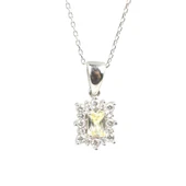 925 Ayar Gümüş Minik Sitrin Taşlı Kolye thumbnail 1