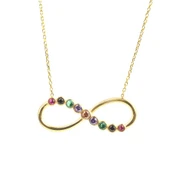 925 Ayar Gümüş Renkli Taşlı Sonsuzluk Kolye thumbnail 2