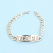 925 Ayar Gümüş İsim Yazılı Erkek Bilekliği thumbnail 4