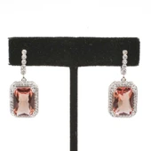 925 Ayar Gümüş Dikdörtgen Zultanit Taşlı Küpe, Büyük thumbnail 1