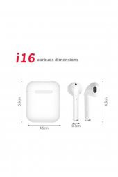 Airpods I16 touch Bluetooth Kulaklık Apple Iphone Android Uyumlu Ultra Hd Ses Kalitesi - 2