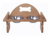 Woodylife Oval Kemik Kedi ve Köpek Mama ve Su Kabı Çelik Kaseli - 1