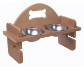 Woodylife Oval Kemik Kedi ve Köpek Mama ve Su Kabı Çelik Kaseli - 2