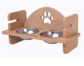 Woodylife Oval Kemik Kedi ve Köpek Mama ve Su Kabı Çelik Kaseli - 3