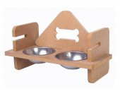 Woodylife Naturel Üçgen Ayarlanabilen Kedi ve Köpek Mama ve Su Kabı - 3