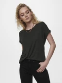 Only Bayan Geniş Yuvarlak Yaka Salaş Tişört 15106662 thumbnail 3