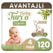 Baby Turco Doğadan Avantajlı Bebek Bezi 4 Numara Maxi 120 Adet - 1