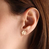 14 Ayar Altın Yonca Yüzük&Küpe - 3