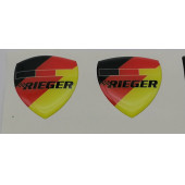 Rieger Performance Logolu 3M 8 li Grup Damla Silikon Sticker Torpido Göğüslük Bagaj Çamurluk Logo Amblem Seti - 5