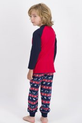 Arnetta 1069 Deer Family Açık Kırmızı Erkek Çocuk Pijama Takımı - 2