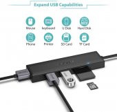 Qgeem Usb Hub 0.2M Usb Çoğaltıcı 3.0 Sd - Micro Sd Kart Çıkışı QG-UH05 - 2