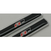 R Line Volkswagen Logo Yan Çamurluk 3M 3D Metal Zemin Üzeri ABS Amblem Arma - 6