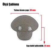 Mantar Düğme Kulp Çekmece Dolap Kapak Kulpu Kulbu Beyaz Tek Vidalı Metal Kulpları (10 ADET) thumbnail 3