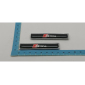 S Line Audi Logo Yan Çamurluk 3M 3D Metal Zemin Üzeri ABS Amblem Arma - 1