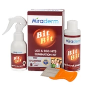 Miraderm Bit Bit Sprey 100 ml - Miraderm Tea Tree Oil Şamuan 150 ml + Metal Tarak Hediye (Islak Saçlar İçin) - 1