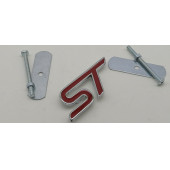 ST Logo  Parlak Krom Kırmızı Ön Panjur Vidalı 3D Metal Kabartmalı Arma - 4