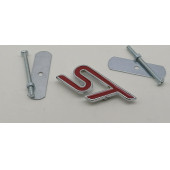 ST Logo  Parlak Krom Kırmızı Ön Panjur Vidalı 3D Metal Kabartmalı Arma - 5