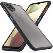 Samsung Galaxy A12 Kılıf - Loo Case Mat Kamera Korumalı Soft Kılıf - 1
