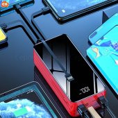 50.000 mAh 2.1A Powerbank Dijital Göstergeli Led Fenerli Kendinden Kablolu Bileklikli Powerbank - 7