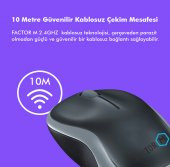 Factor M M1 Süper Sessiz Kompact Kablosuz Mouse Siyah - 11