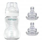 Mamajoo Silver Biberon 250ml & Yedek İkili Biberon Emziği No.1 0 Ay+ - 1
