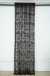 SARMAŞIK MODEL ACI KAHVE RENK TEK KANAT Pileli Fon Perde 75*260 cm - 1