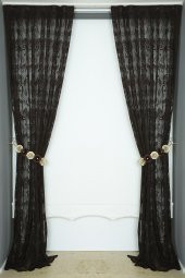 SARMAŞIK MODEL ACI KAHVE RENK TEK KANAT Pileli Fon Perde 75*260 cm - 6