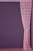 ŞAL MODEL PEMBE RENK TEK KANAT Hazır dikilmiş Pileli Fon Perde 75*260 cm thumbnail 4