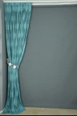 NOKTALI DAMAKS MODEL PETROL YEŞİLİ RENK TEK KANAT Pileli Fon Perde 75*260 cm thumbnail 4