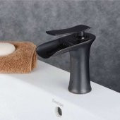 FKN Şelale Kısa Siyah Lavabo Bataryası - 1