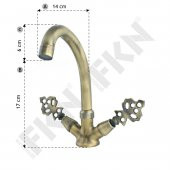 FKN Kuğu Klasik Antik Lavabo Bataryası - 4