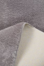 My Evilla Modern Dekoratif Halı Jel Kaymaz Taban Peluş Açık Gri Paspas Takımı 50x80 - 2