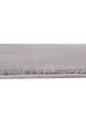 My Evilla Modern Dekoratif Halı Jel Kaymaz Taban Peluş Açık Gri Paspas Takımı 50x80 - 3
