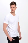 Dynamo  Erkek Basic Likralı V-Yaka T-shirt  - T-339 thumbnail 3